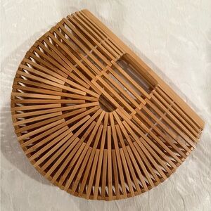 Muico Women’s Bamboo Handbag Handmade Large Tote Bag straw Beach Bag